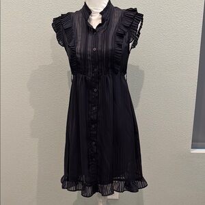 Adorable Navy Blue Ruffled Dress